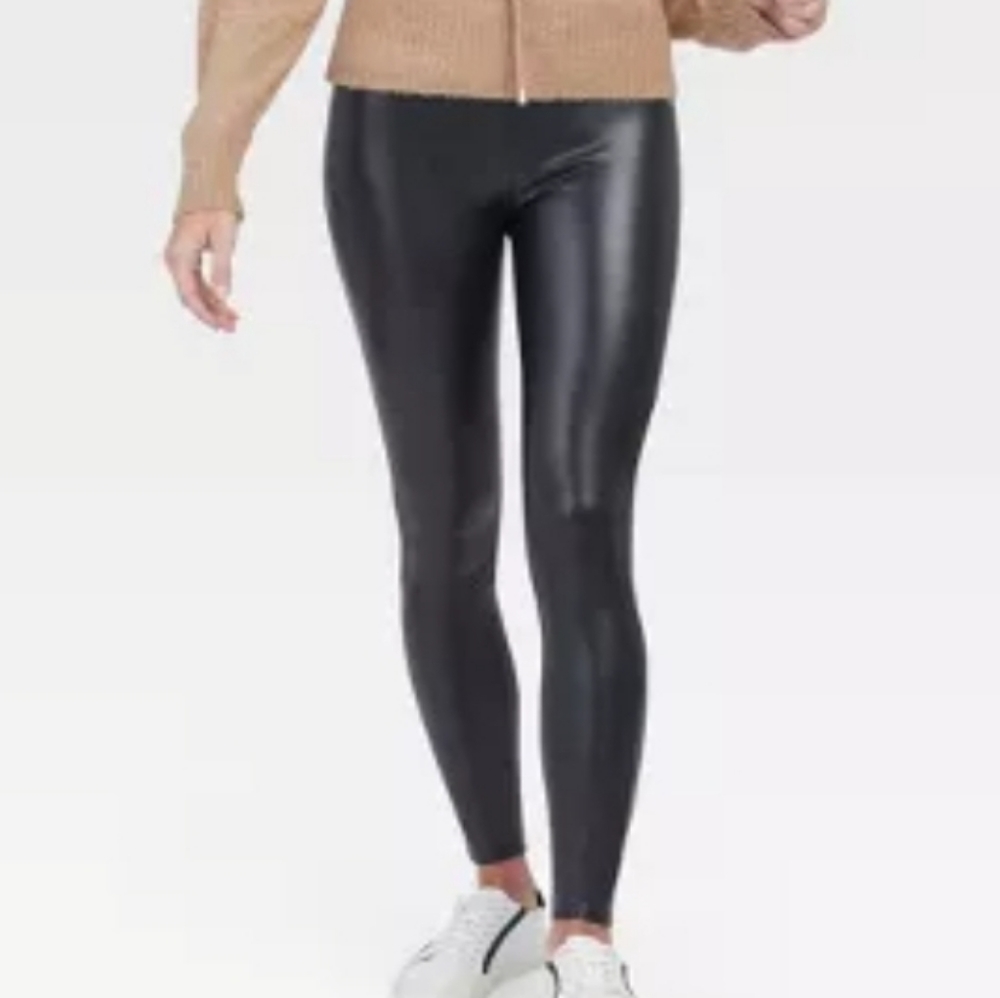 Assets by Spanx Faux Leather Shaping Leggings